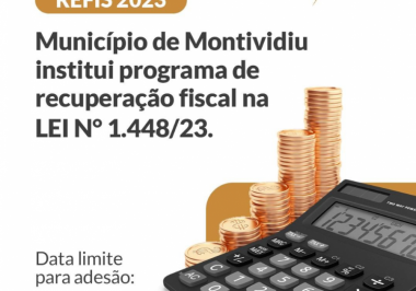 Município de Montividiu institui programa de recuperação fiscal na Lei nº 1.448/23