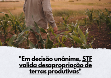 Em decisão unânime, STF valida desapropriação de terras produtivas