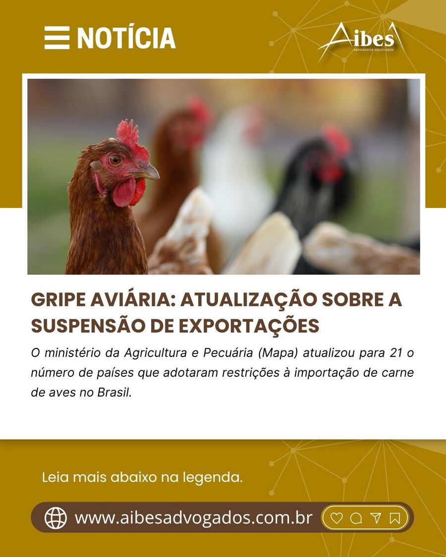 Gripe aviária: atualização sobre a suspensão de exportações
