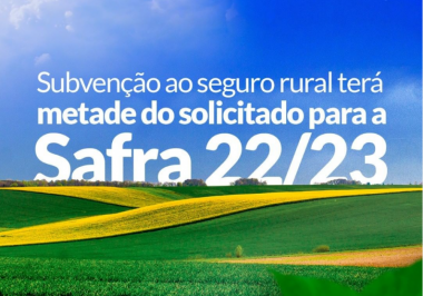 Subvenção ao seguro rural terá metade do solicitado para Safra 22/23